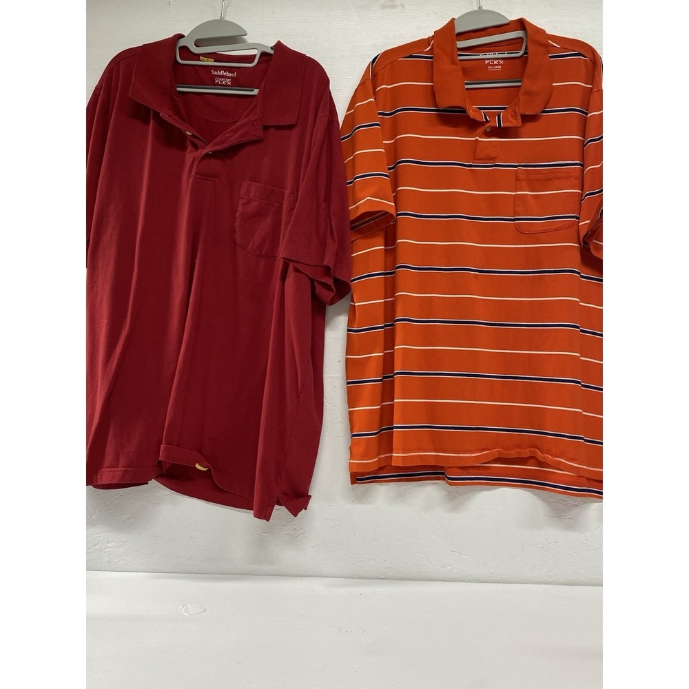 Saddlebred Mens XXL Polo Comfort Flex Short Sleeve LOT OF TWO SHIRTS